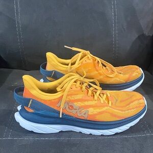 Hoka Supersonic Orange and Navy Road Running Shoes